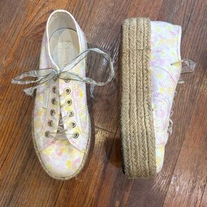SUPERGA LOVE SHACK FANCY collab Women's Pink and Yellow Espadrille Sneakers
